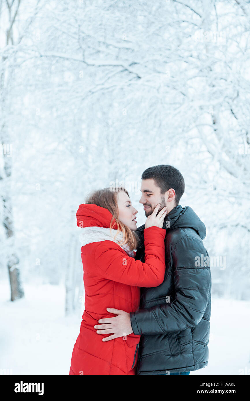 Young couple resting in park Stock Photo