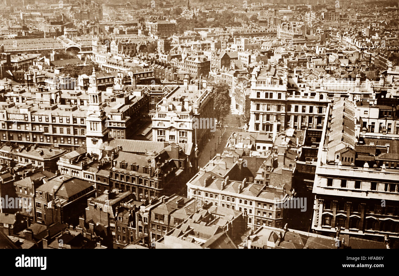 View of London from St. Paul's Cathedral in 1921 Stock Photo