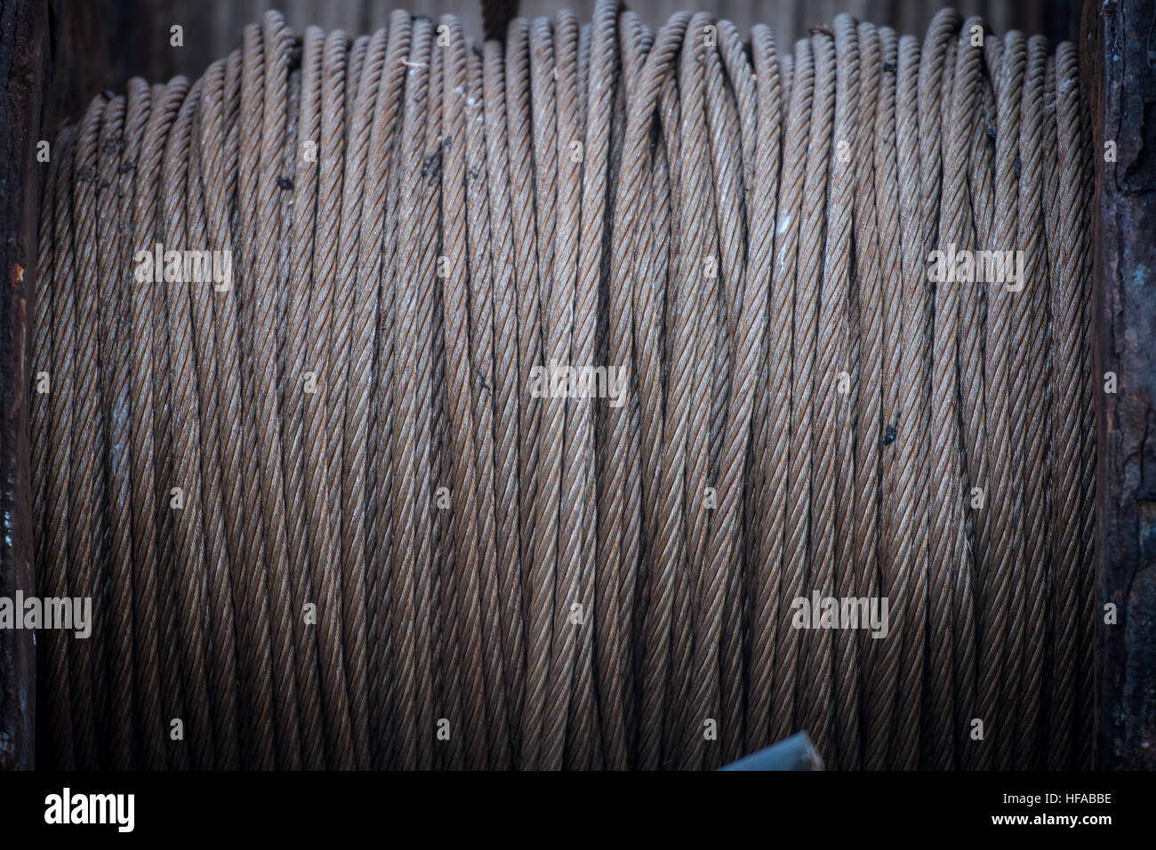 Spool of Thick Cable across entire image Stock Photo
