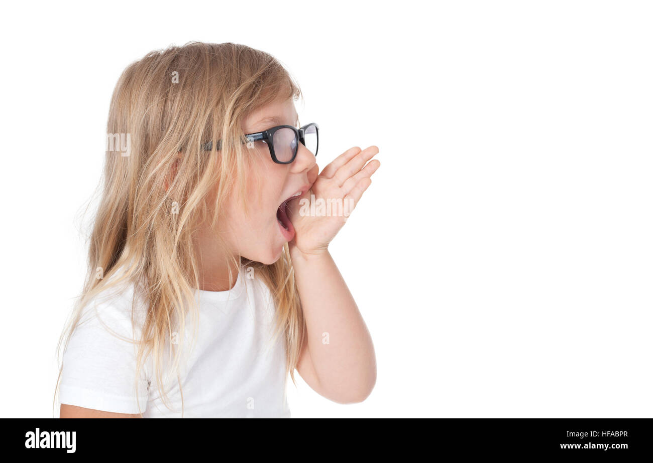 screaming child, child shout Stock Photo