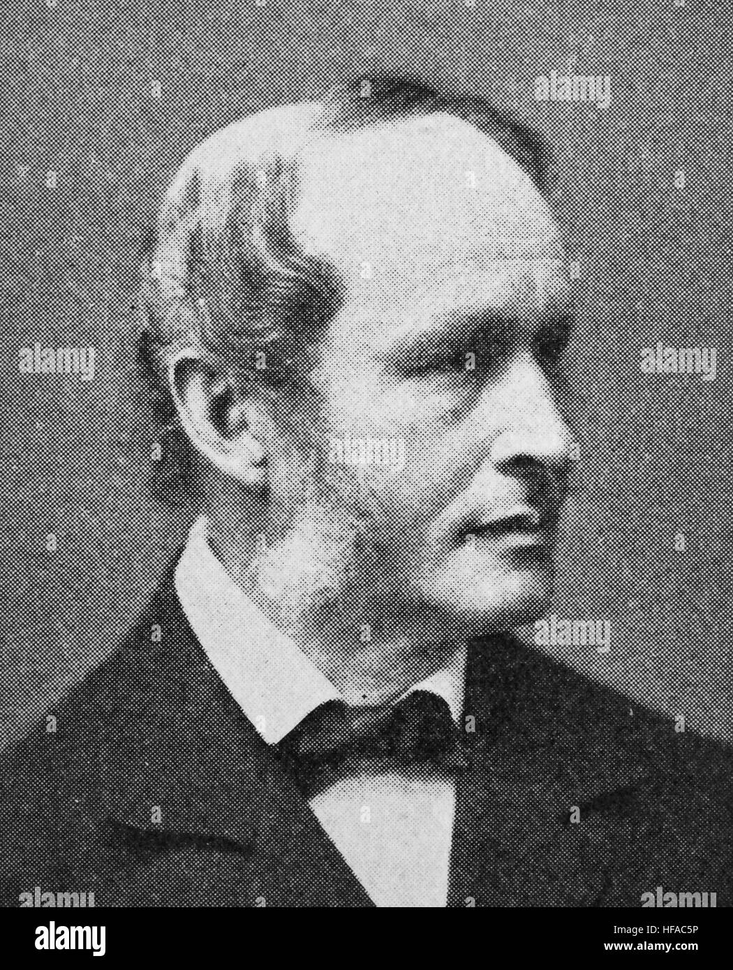 Johann Julius Wilhelm von Planck, in 1817-1900, a German jurist., reproduction photo from the year 1895, digital improved Stock Photo