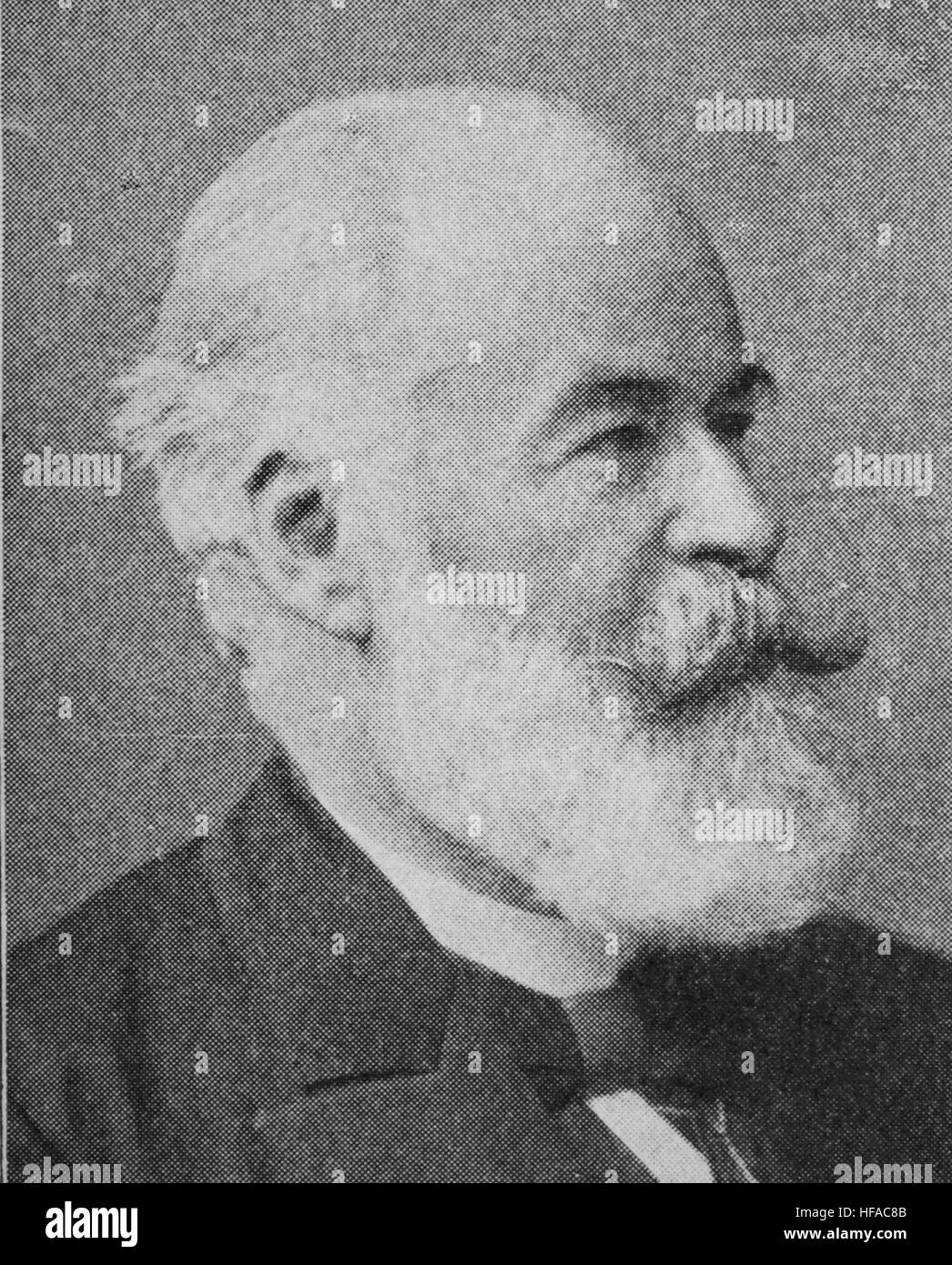 Gustav von Schmoller, 1838-1917, the leader of the younger German historical school of economics., reproduction photo from the year 1895, digital improved Stock Photo