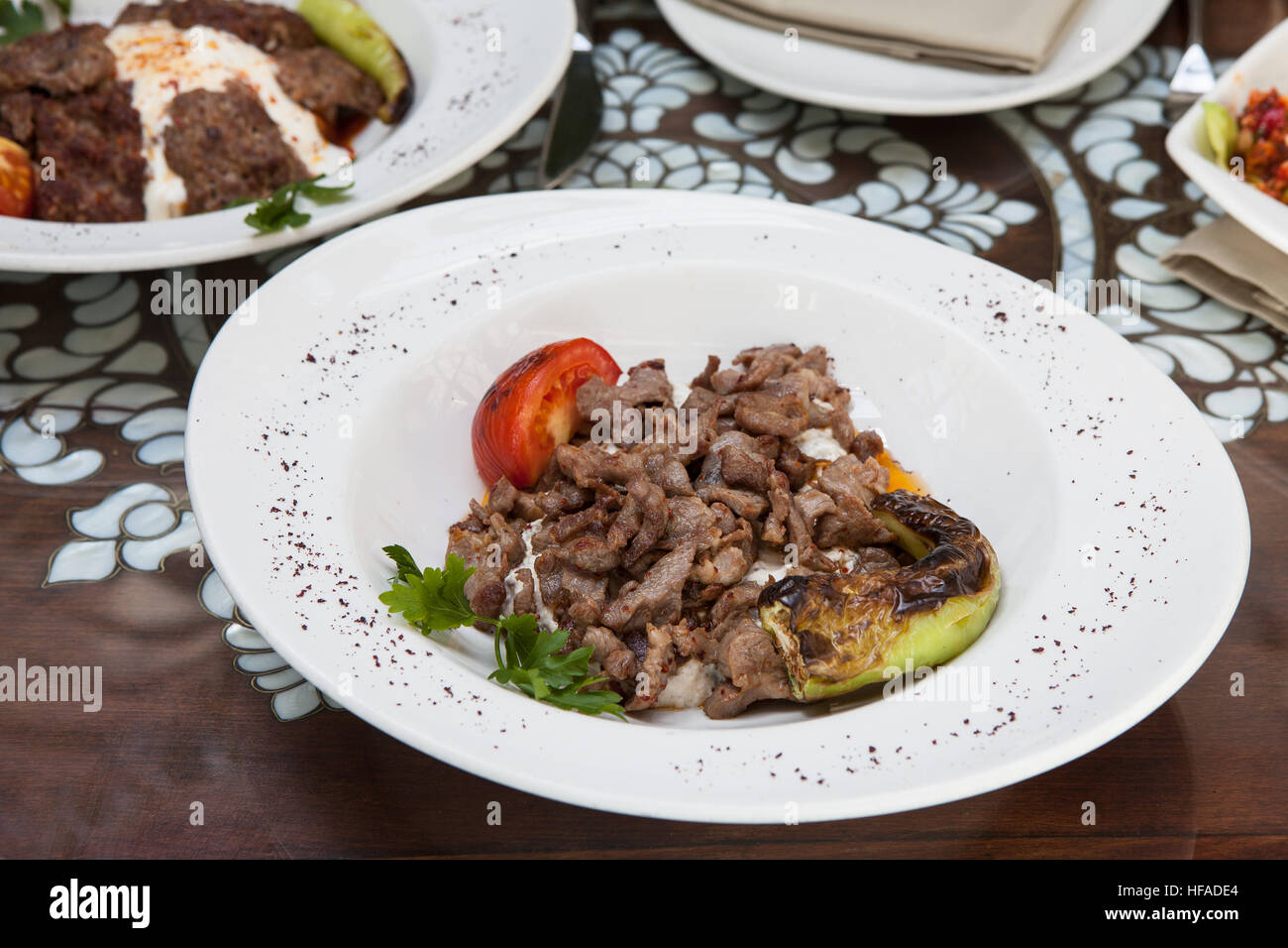 Turkish lamb dish Stock Photo Alamy