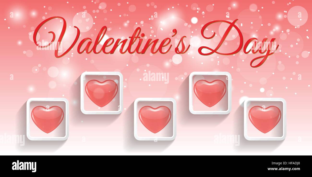 Creative red heart banner design valentine day Stock Vector Image & Art ...