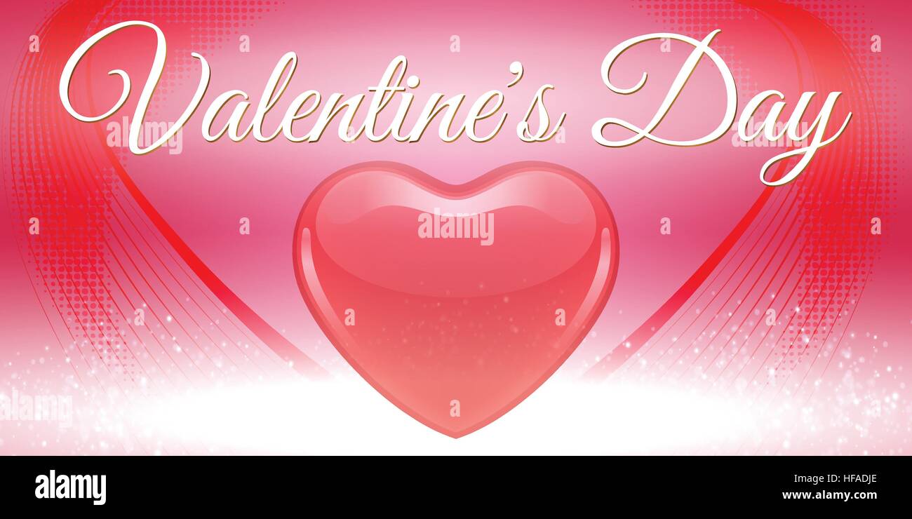 Creative red heart banner design valentine day Stock Vector Image & Art ...