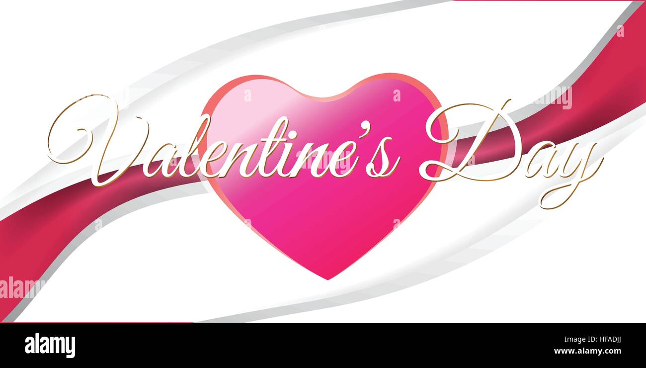 Creative red heart banner design valentine day Stock Vector Image & Art ...