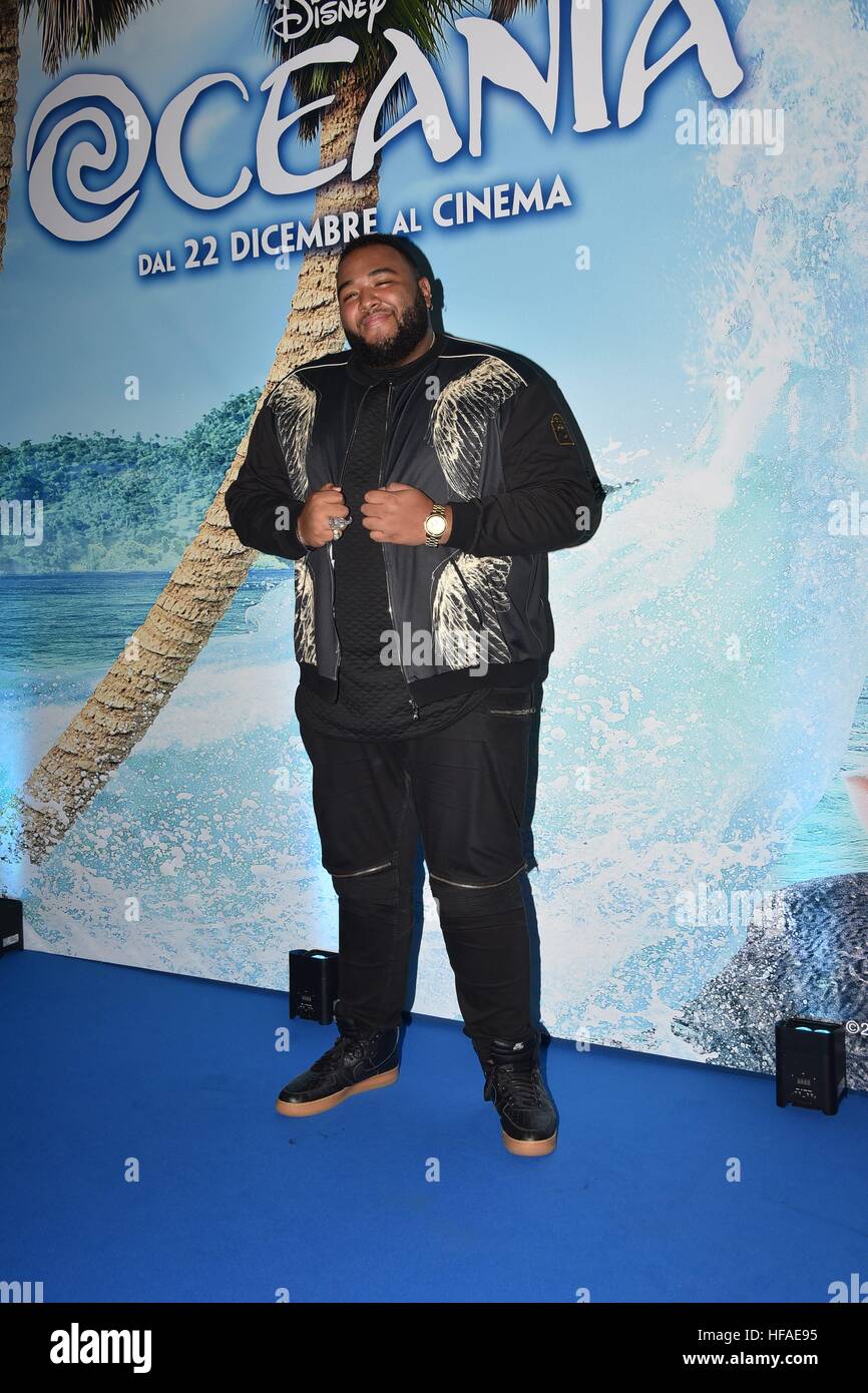 Sergio Sylvestre attending the Italian premiere of Disney's 'Oceania
