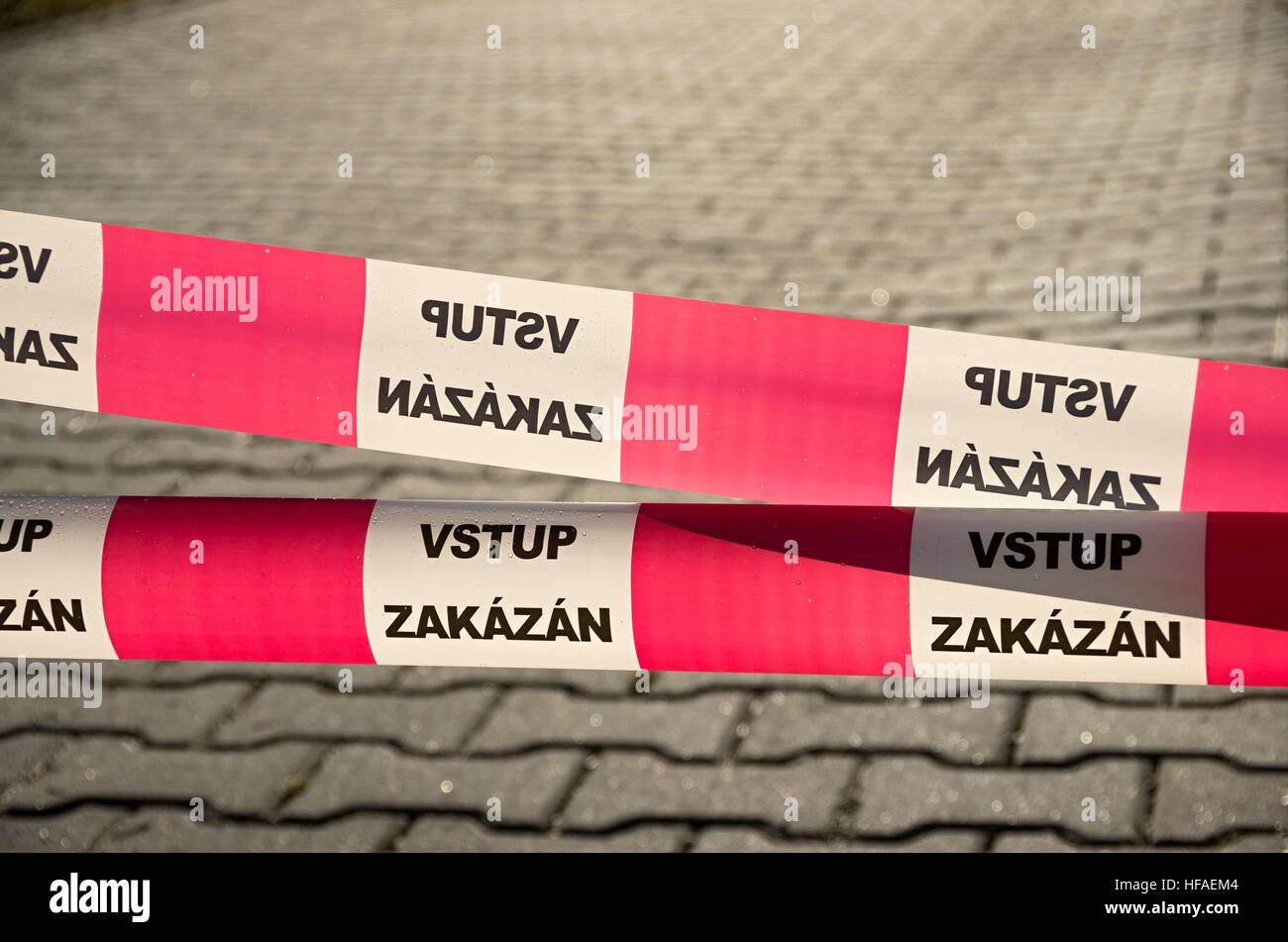 Pavement, no entry, construction site Stock Photo - Alamy