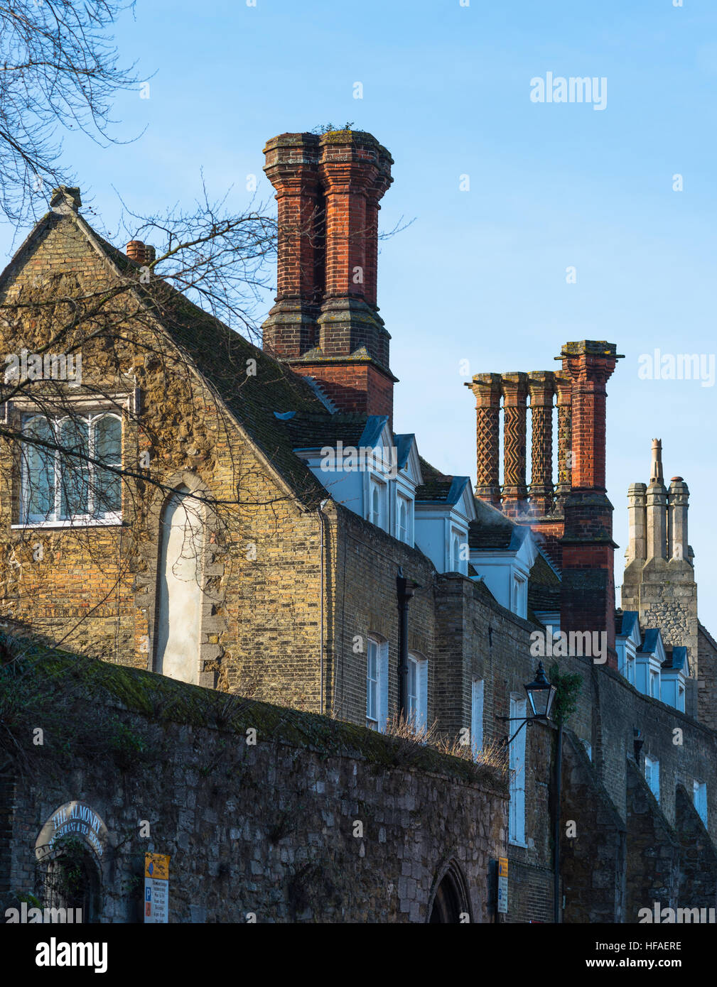 Chimneys in Ely City centre. Cambridgeshire. UK Stock Photo
