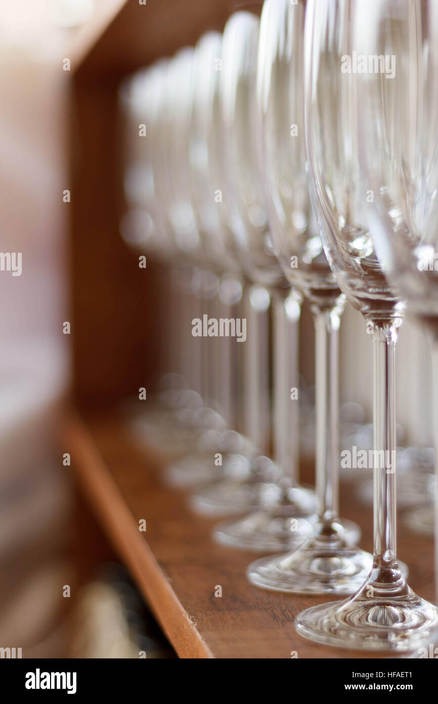 Drinking glasses lined up Stock Photo Alamy
