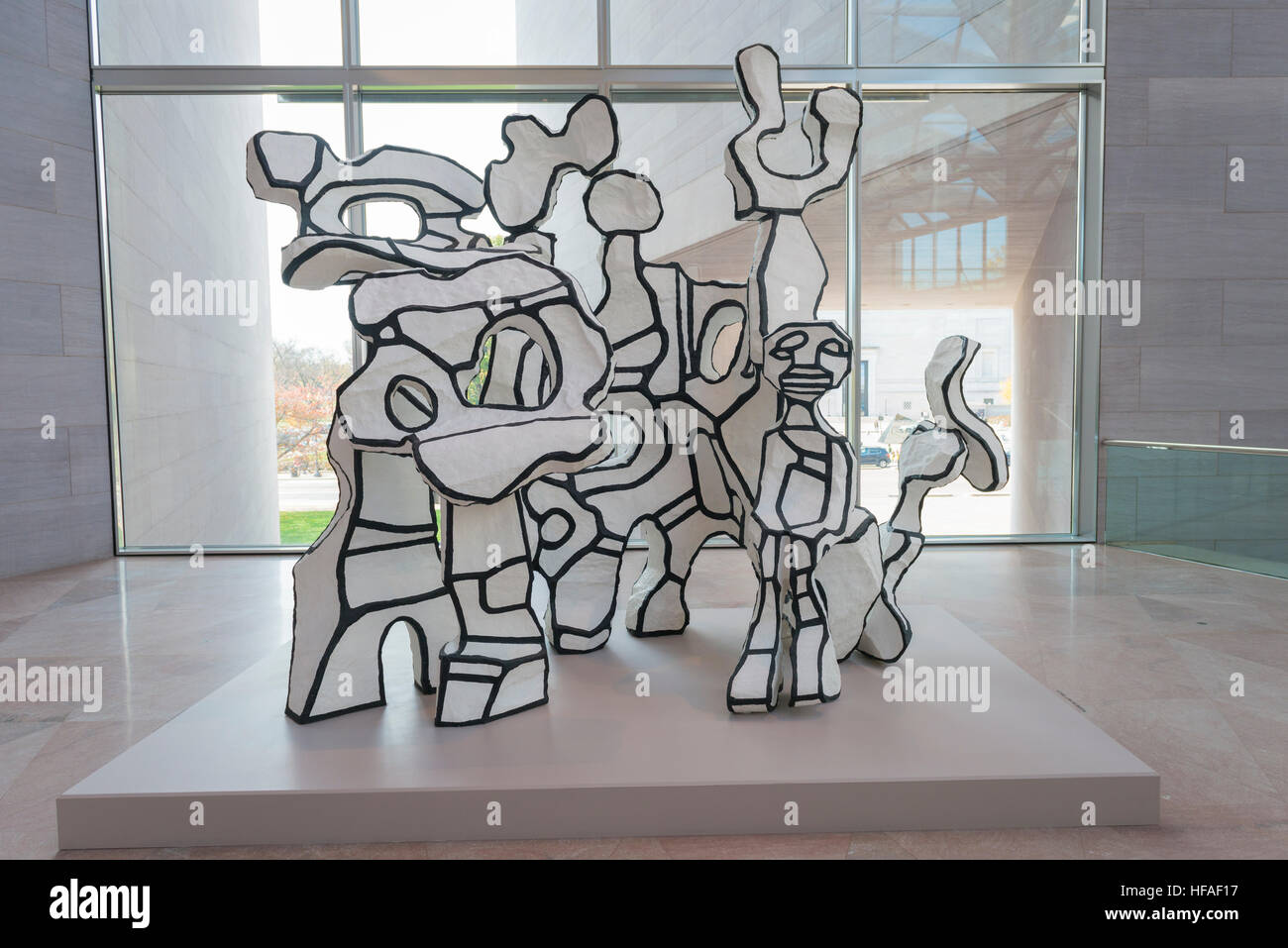 USA capital Washington DC District of Columbia National Gallery of Art Site a l'Homme Assis 1984 polyester resin by Jean Dubuffet Stock Photo