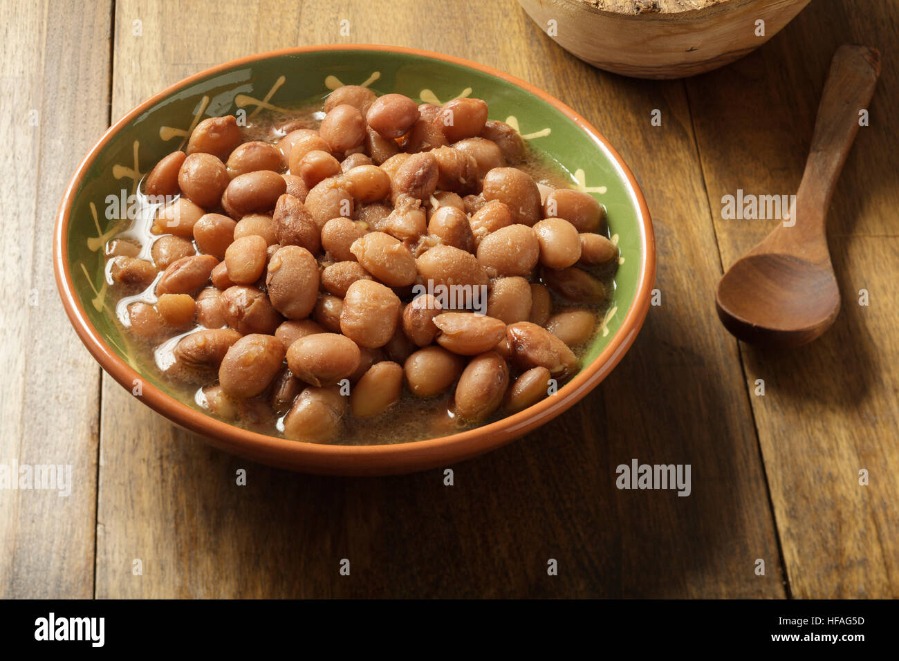 Frijoles De Olla pinto beans cooked in the traditional Mexican dish