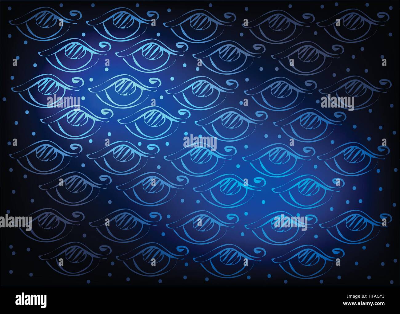 Blue Vintage Wallpaper with Abstract Pattern Background Stock Vector