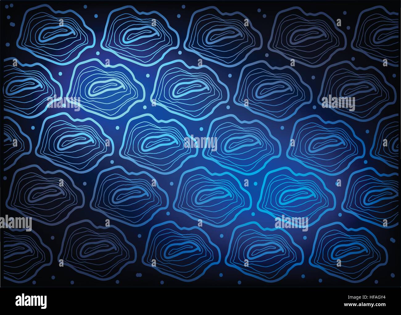 Blue Vintage Wallpaper with Tree Rings Background Stock Vector Image