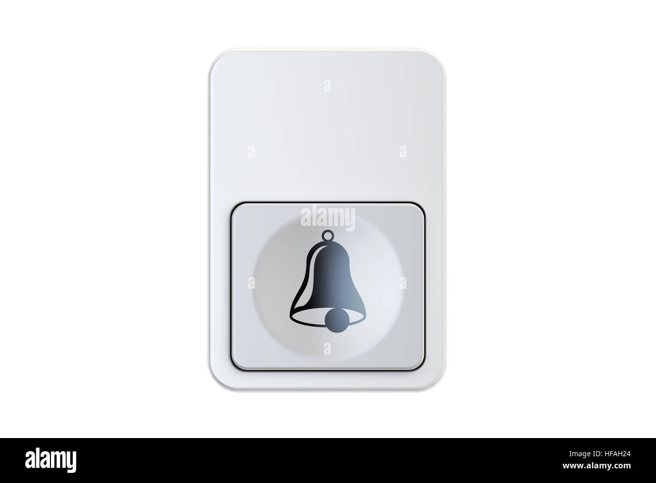 White doorbell button, 3D rendering isolated on white background Stock Photo