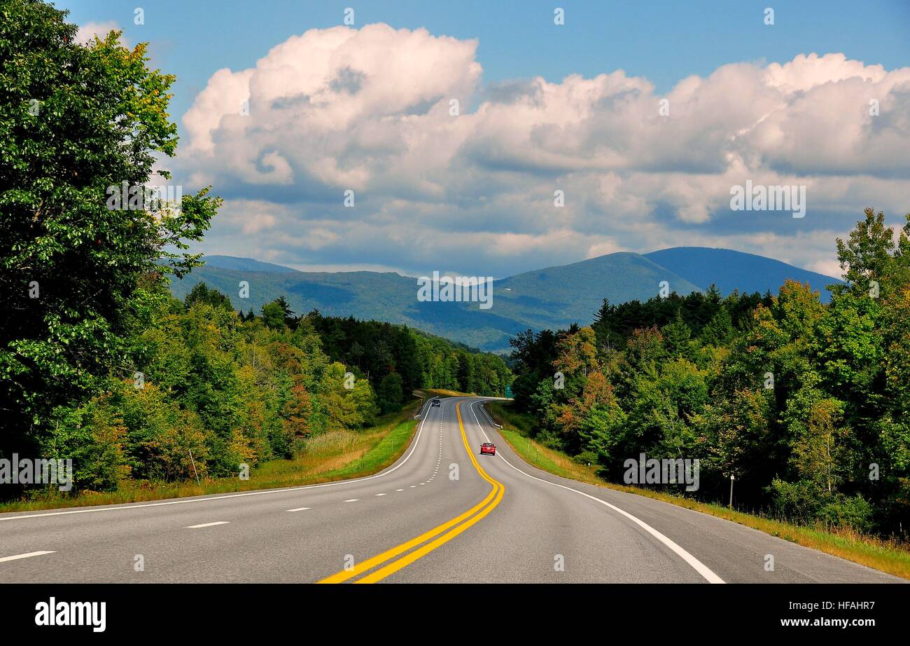 Bennington, Vermont - September 19, 2014:  Vermont - View along historic Vermont State Route 7 to the distant Green Mountains   * Stock Photo