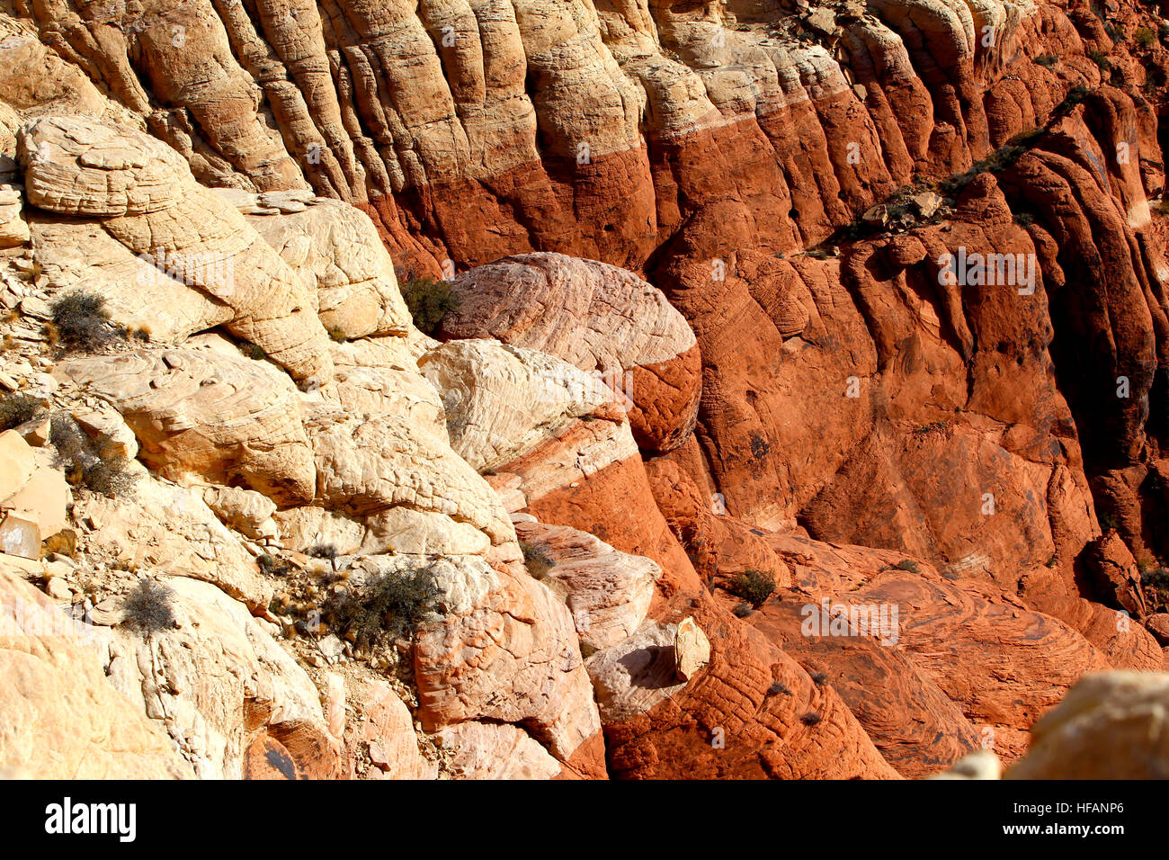 Striations in a cliff wall Stock Photo