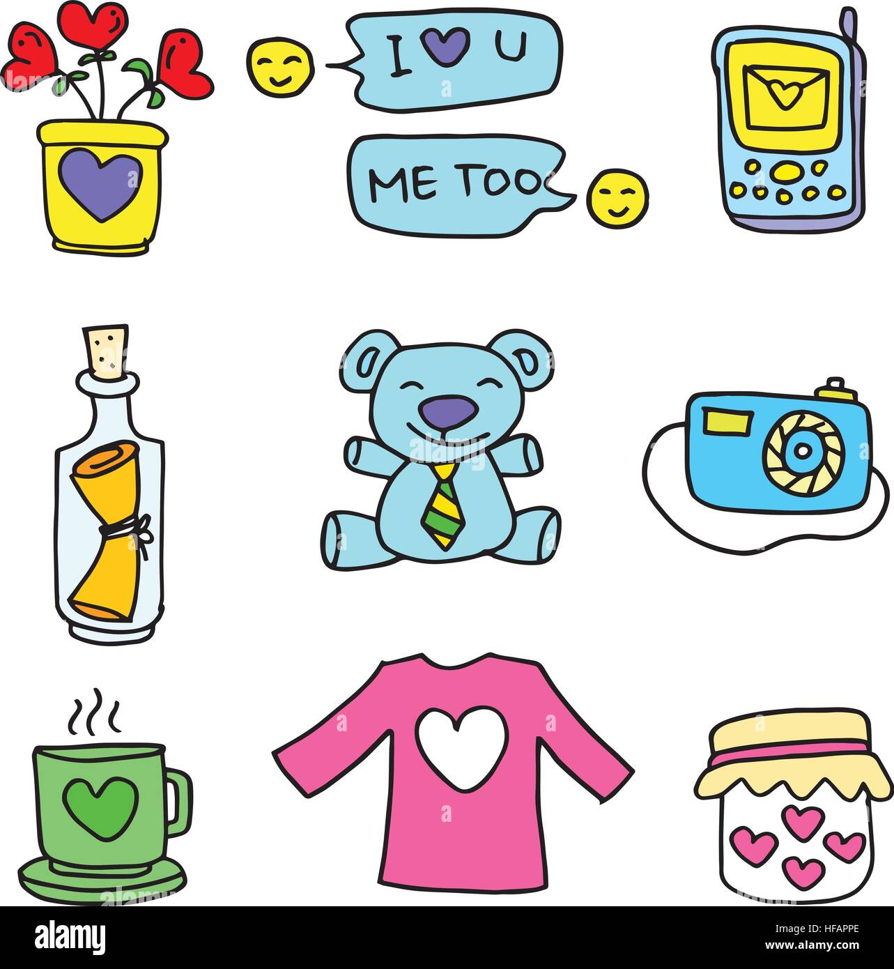 Vector art love doodle set Stock Vector Image & Art - Alamy
