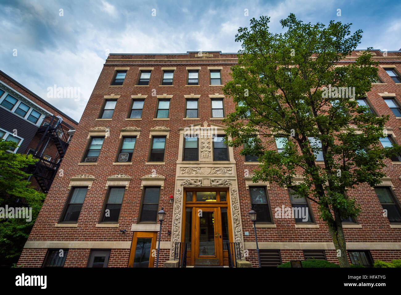 Brick Building At Harvard University In Cambridge Massachusetts Stock 