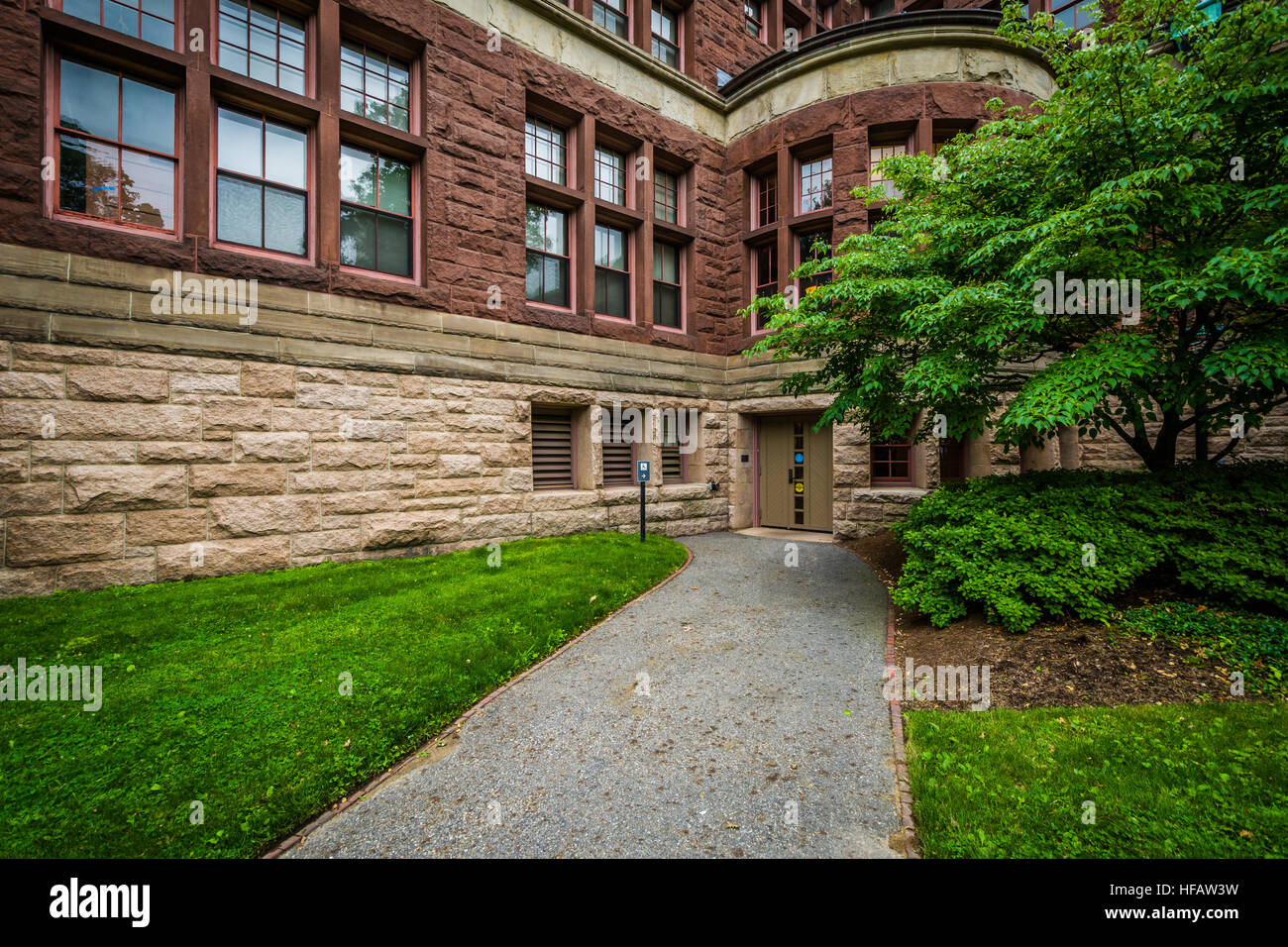 Building And Walkway At Harvard University In Cambridge Massachusetts 