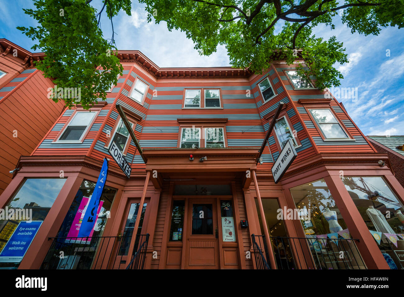 Buildings on John F. Kennedy Street, at Harvard Square in Cambridge