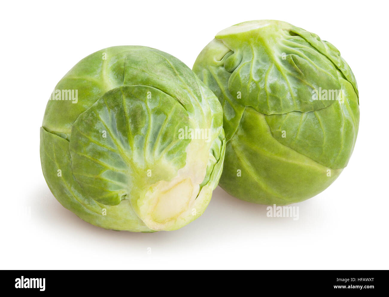 brussel sprouts isolated Stock Photo