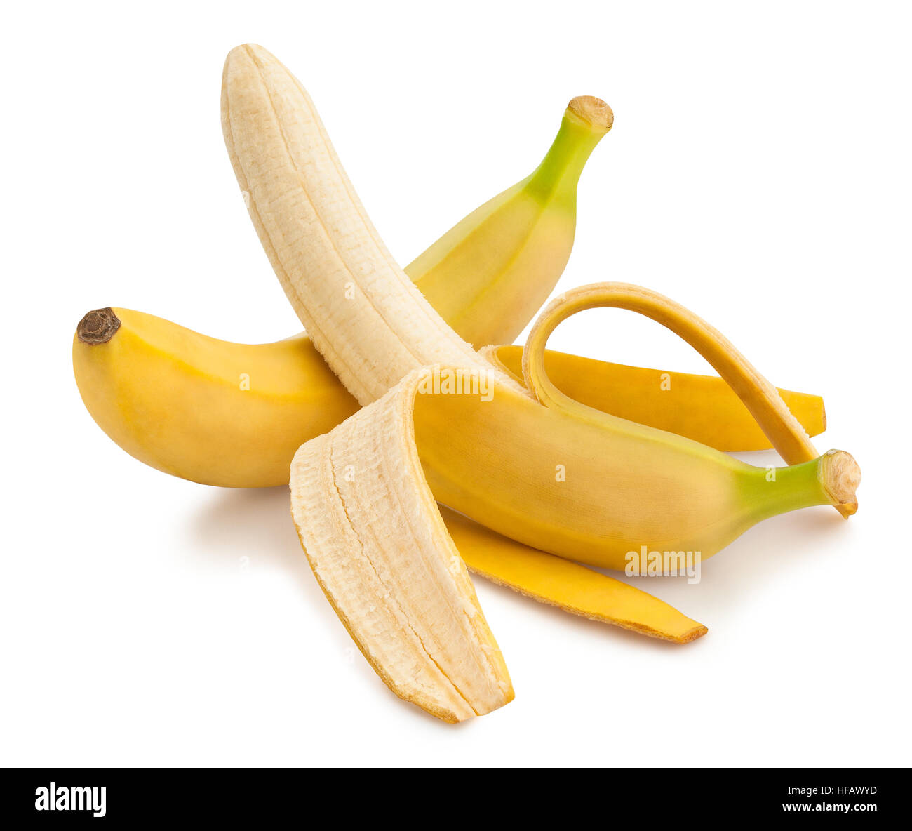 peeled banana isolated Stock Photo