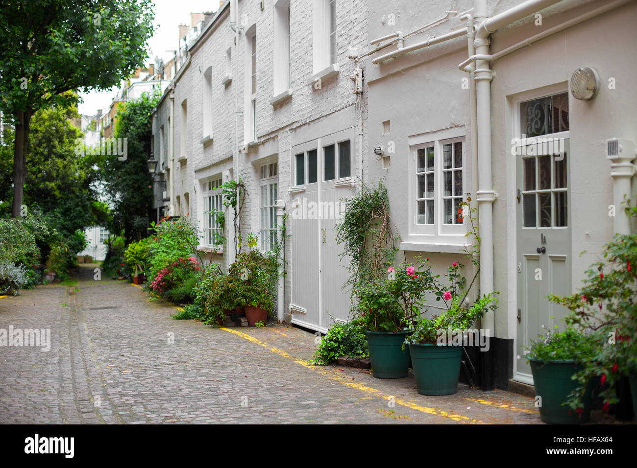 London Mews Houses in South Kensington Stock Photo