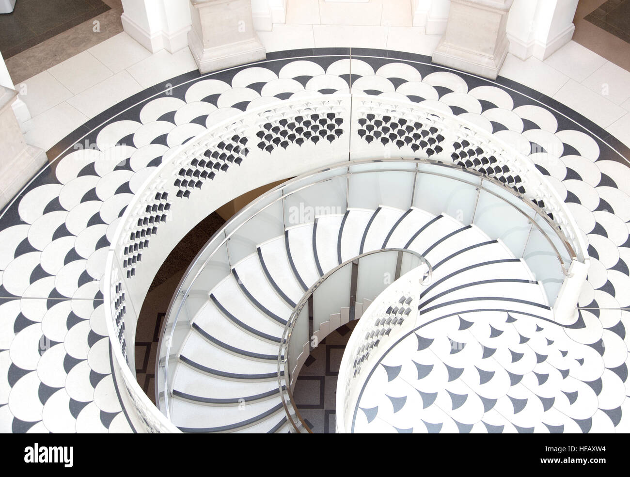 LONDON - April 12 : Tate Britain Spiral Staircase in London on April 12, 2015 for Editoral Use only Stock Photo