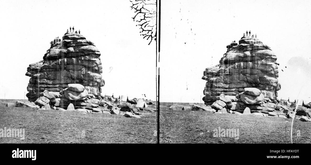 Reeds Rock, near Sherman Station Albany County, Wyoming 1869 (Stereoscopic Stock Photo