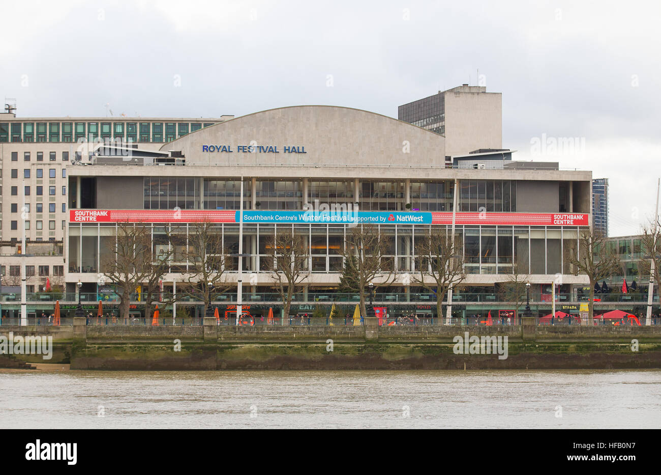 General View of the Royal Festival Hall, Southbank Centre, London. Stock Photo