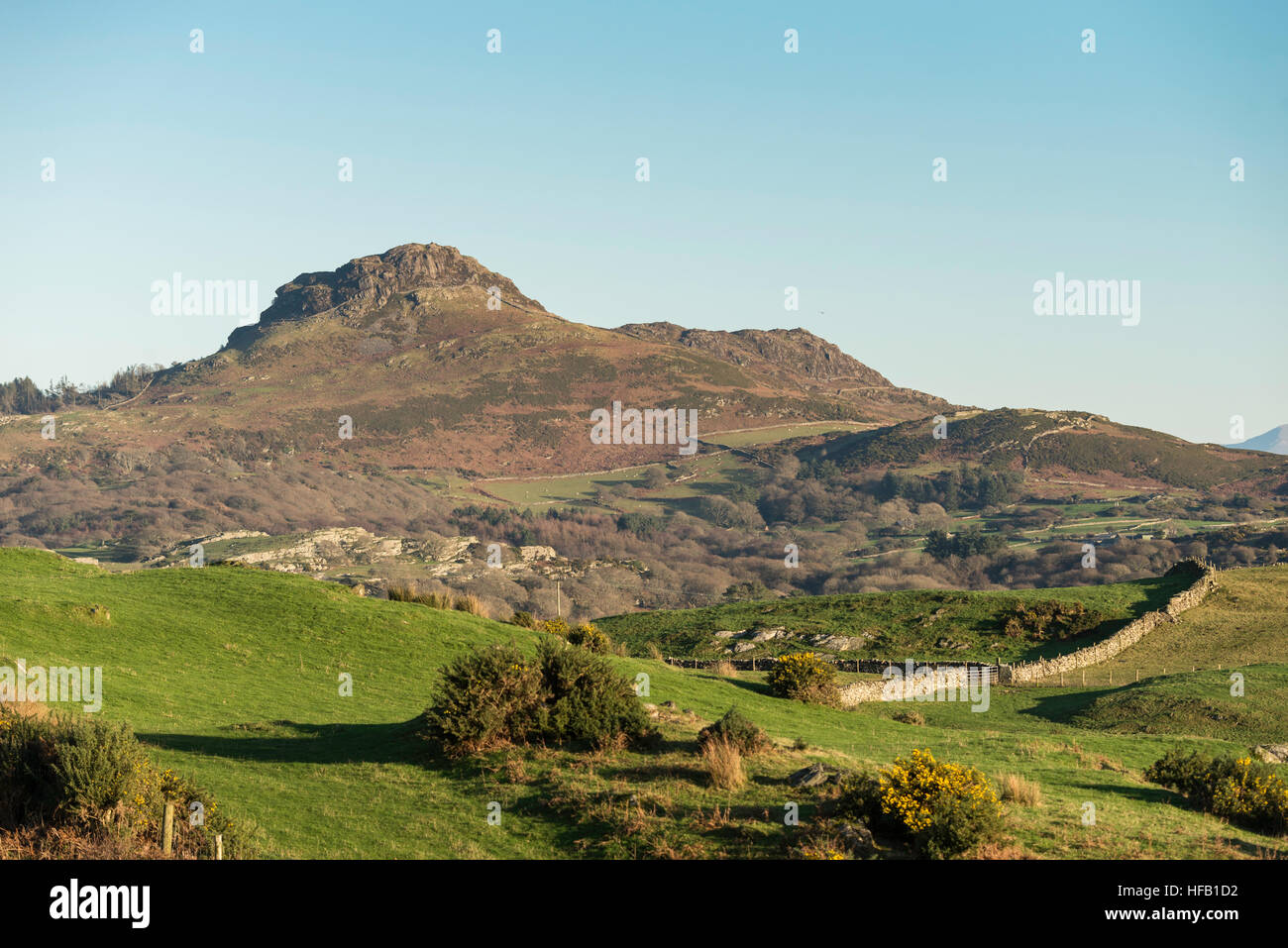Criccieth hill. mountain. landscape.snowdonia .North Wales Uk Stock Photo