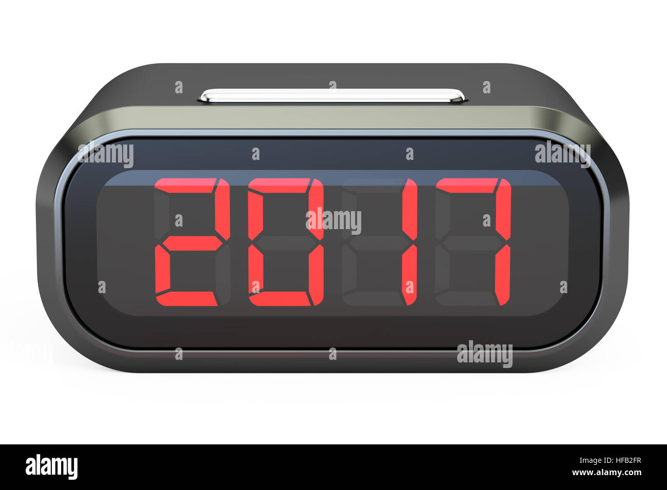 New Year 2017 concept on the digital clock face, 3D rendering isolated on white background Stock Photo