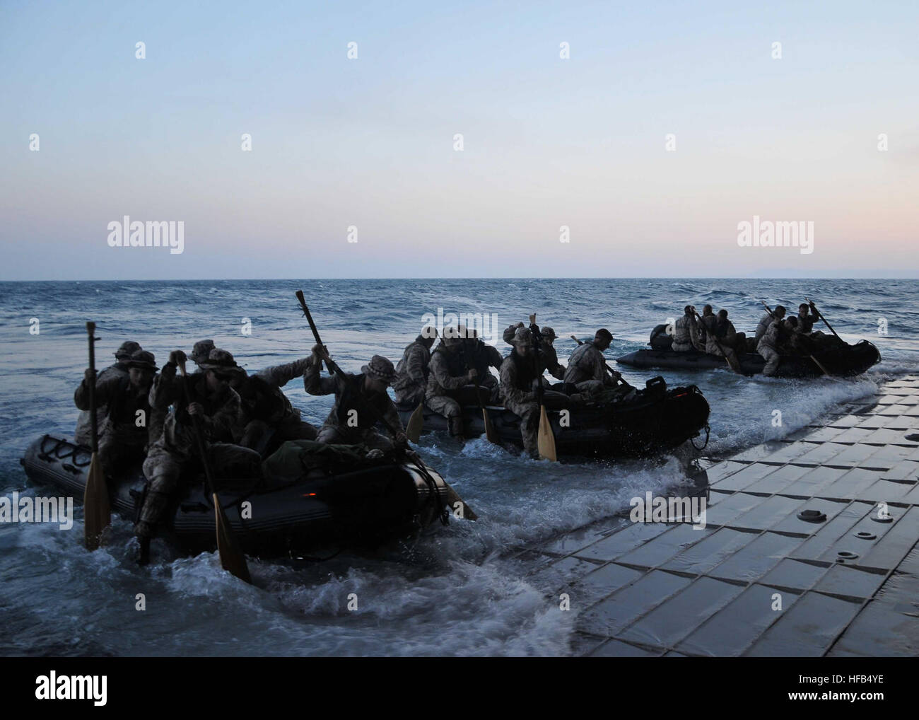 U.S. Marines from the 22nd Marine Expeditionary Unit launch a combat ...