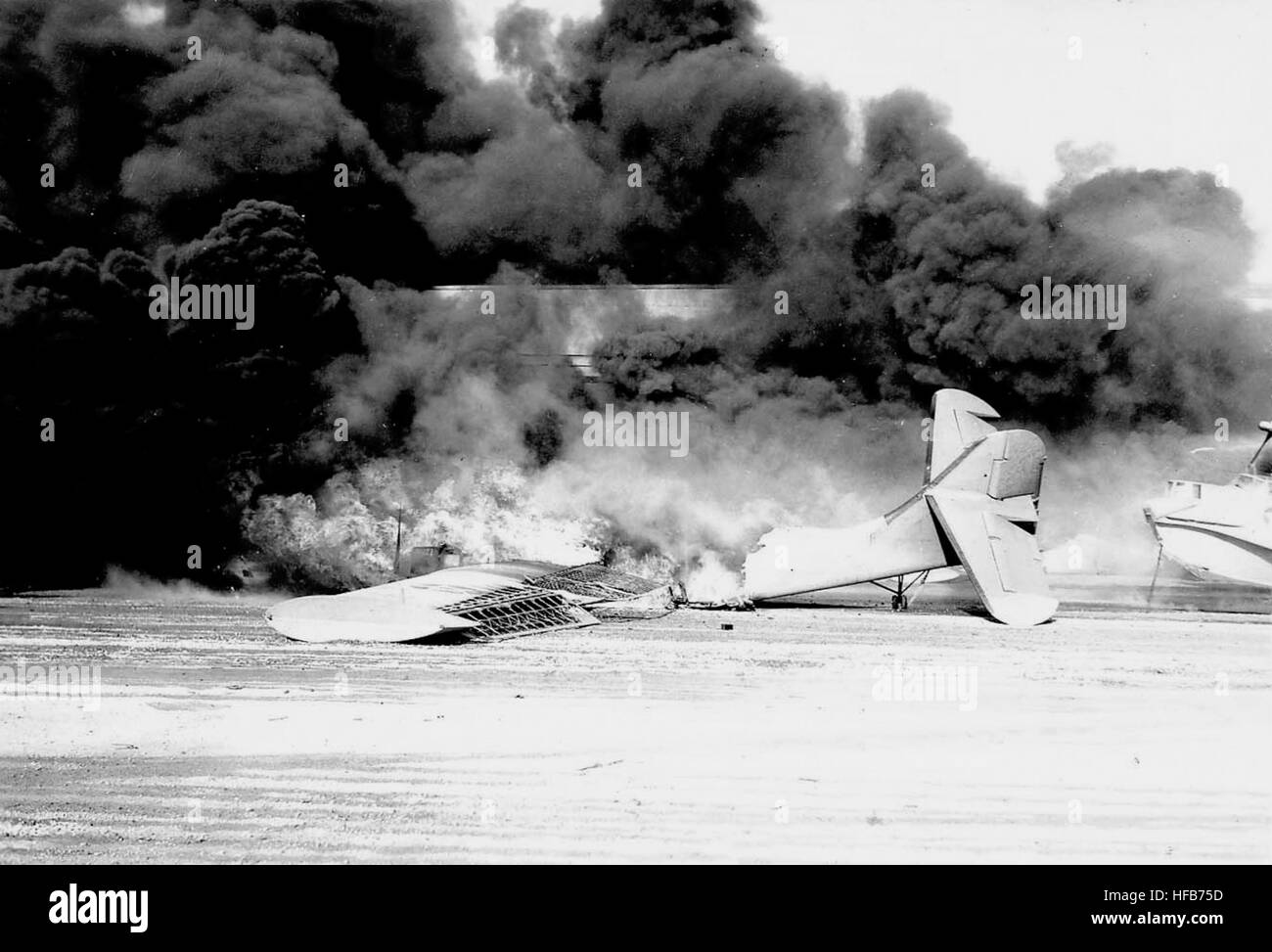 A PBY Catalina aircraft at NAS Kaneohe sustained destruction during ...