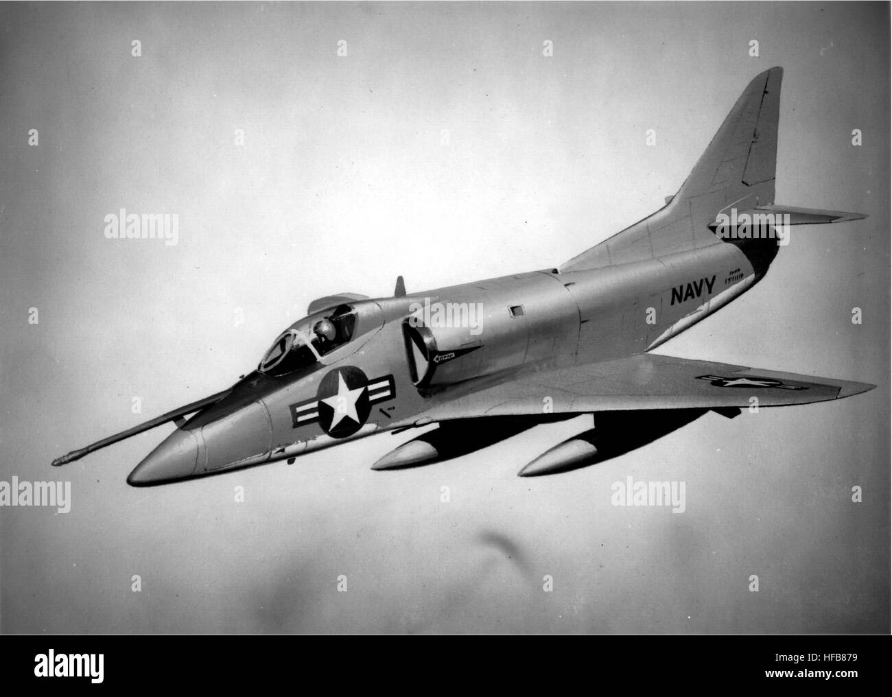 Drawing of proposed A4D-3 Skyhawk all-weather attack variant 1957 Stock Photo