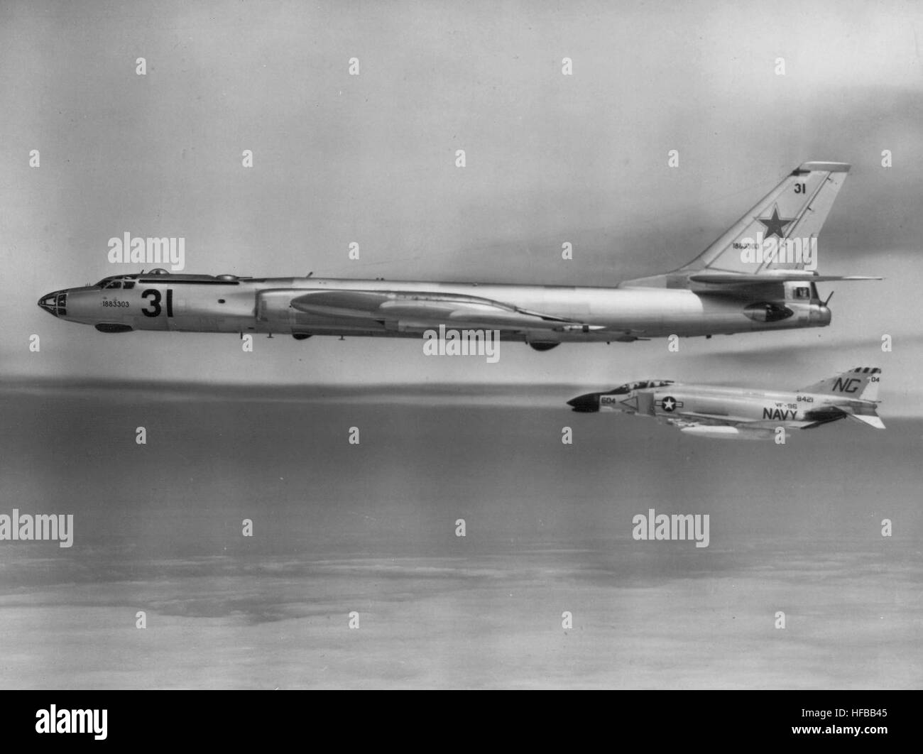 An F-4B Phantom II of Fighter Squadron 96 (VF-96) intercepts a Soviet ...