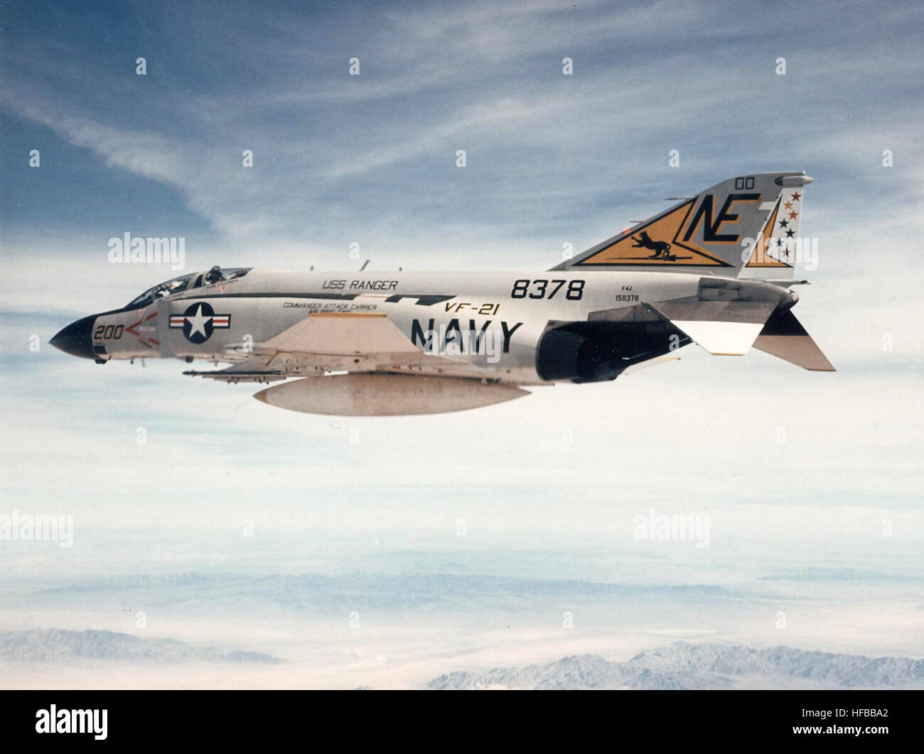 F-4J Phantom II VF-21 in flight 1974 Stock Photo - Alamy