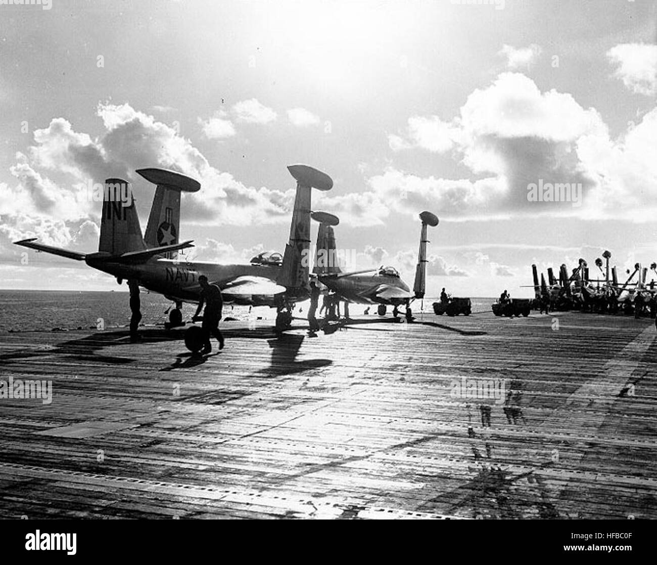 F2H3 Banshee aboard USS (CV12 Stock Photo Alamy