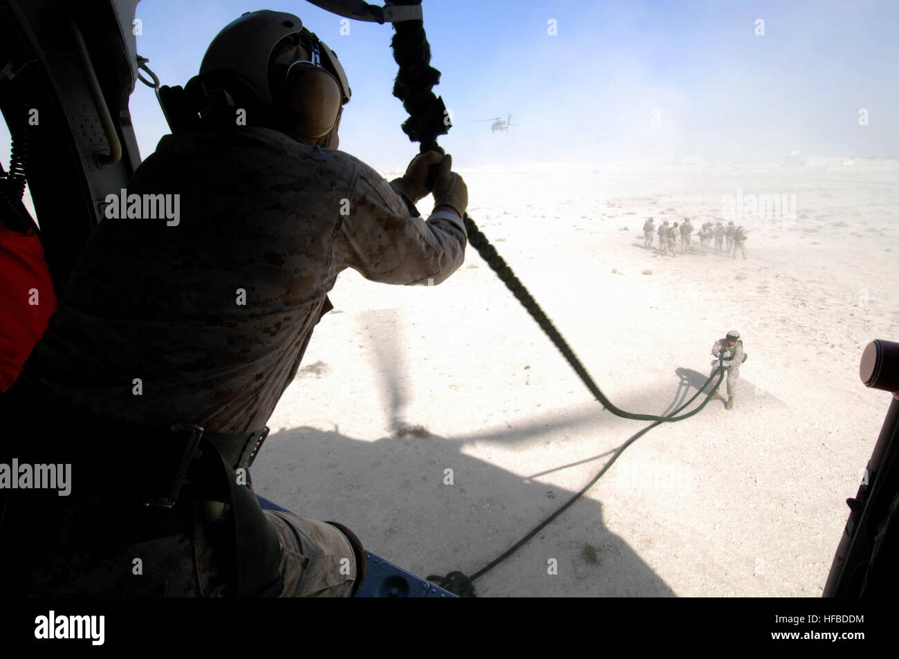 Seahawk Fast Roping Marines from 4th Platoon, 2nd Fleet Anti-terrorism Security Team ...
