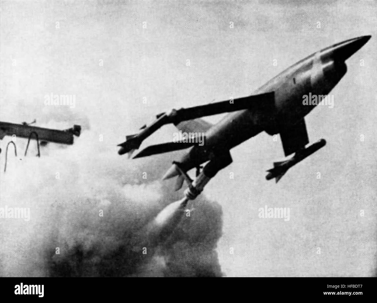 A Firebee target drone is launched at Naval Air Facility Naha in 1963 ...