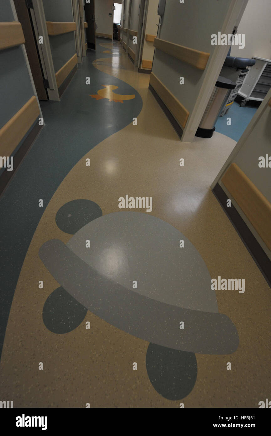 The hallway of the Pediatrics Department in Fort Belvoir Community