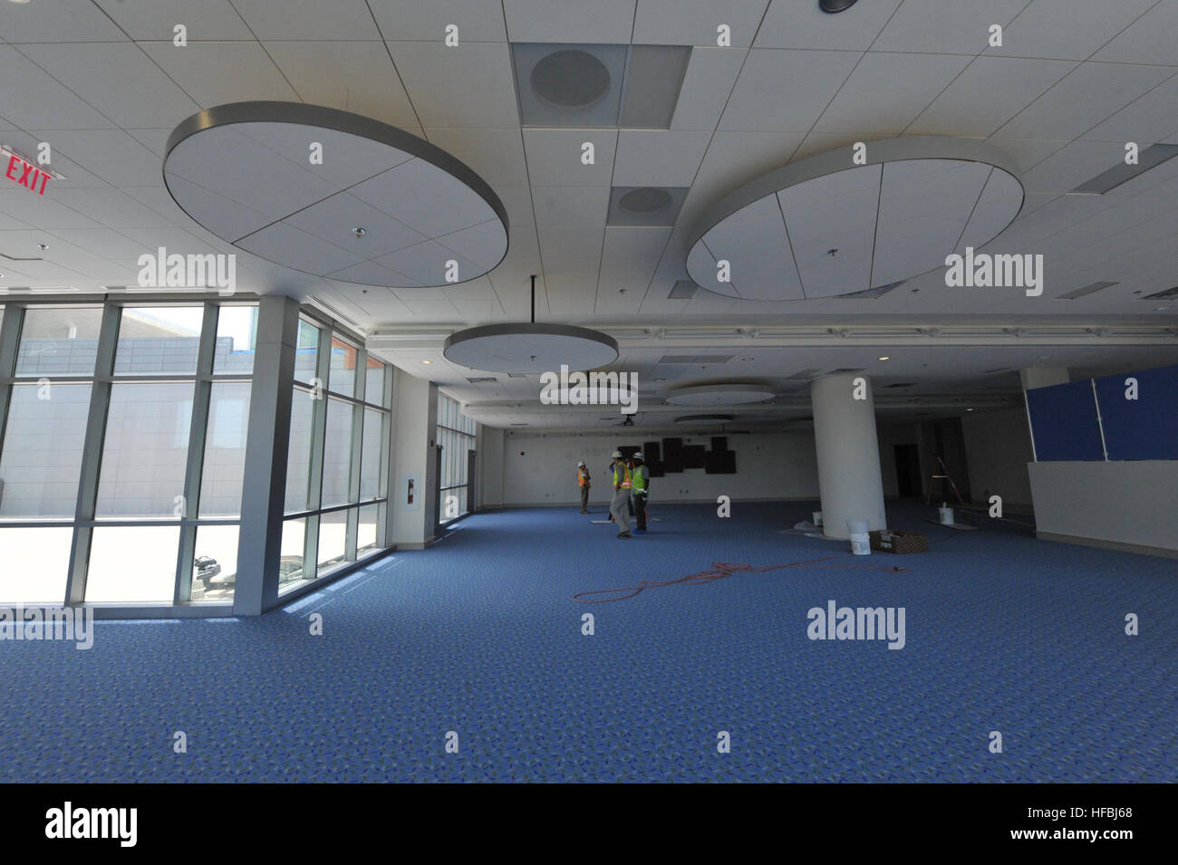An interior view of a nearlyfinished dining facility in Fort Belvoir