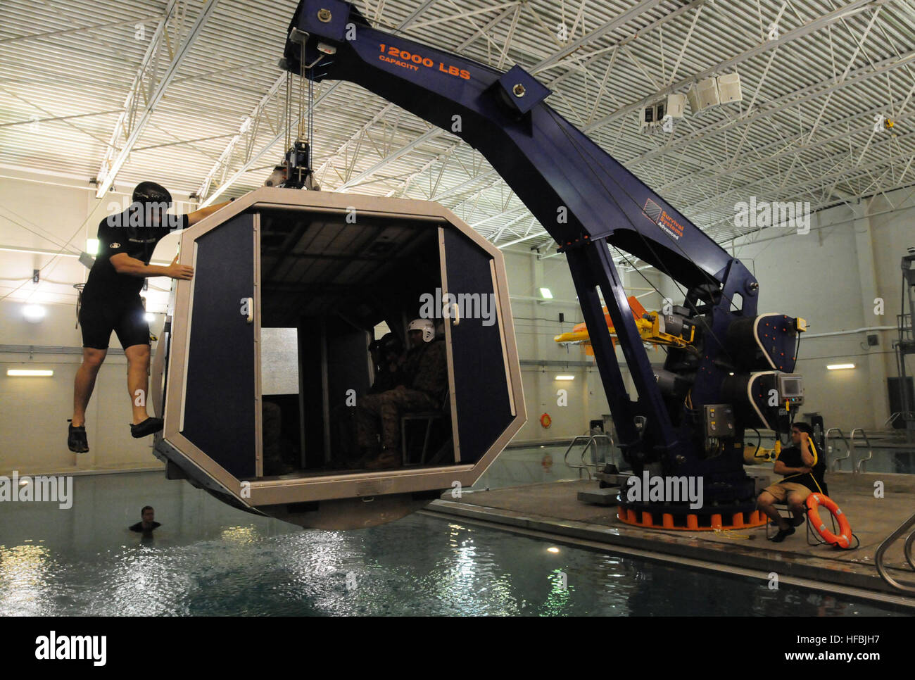 Egress Training Marines practiced underwater egress training in a Modular Egress ...