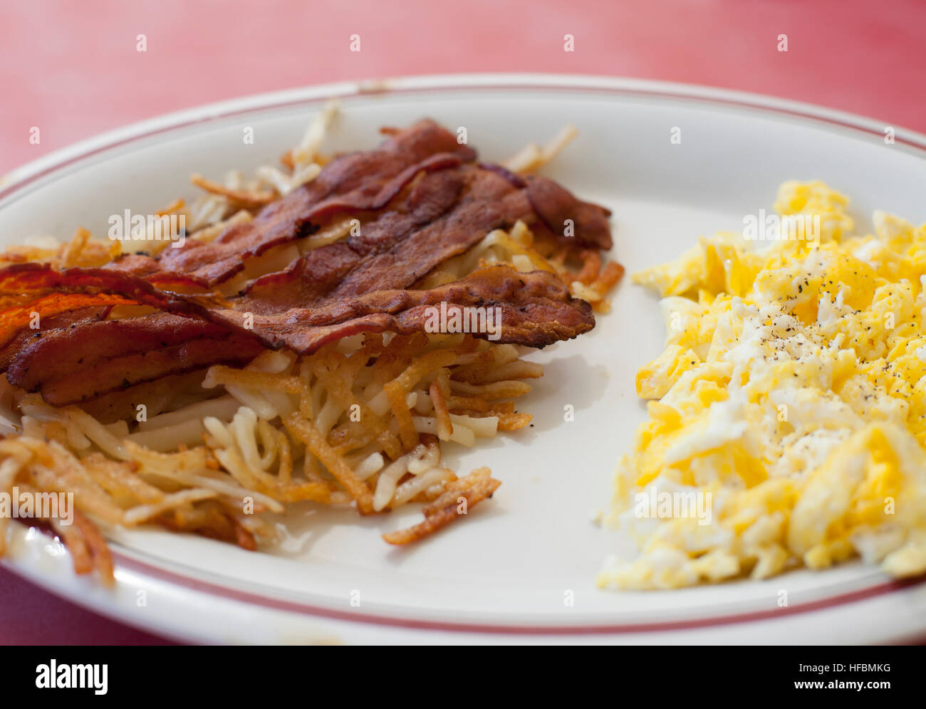 Breakfast plate of bacon, eggs and hashbrowns Stock Photo - Alamy