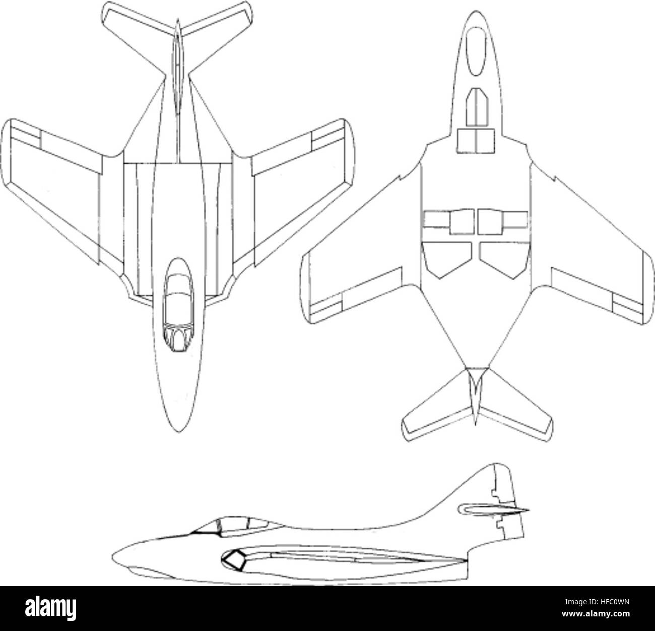 Grumman F-9 Cougar line drawings Stock Photo - Alamy