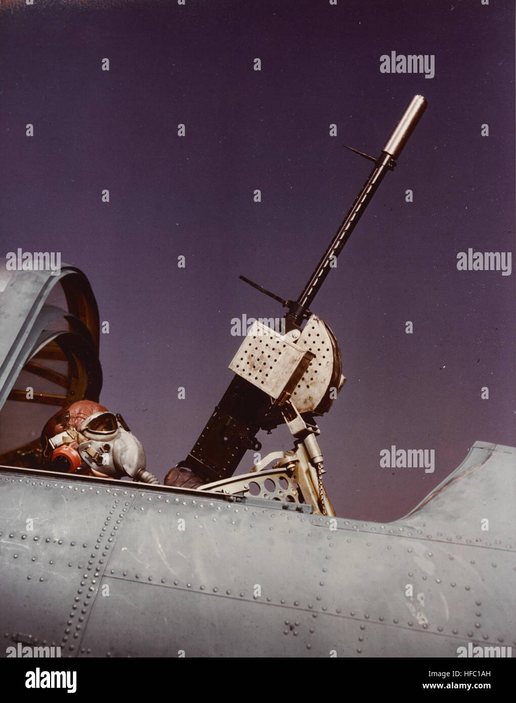 Gunner With Browning M1919 In Rear Cockpit Of A Douglas SBD Dauntless ...