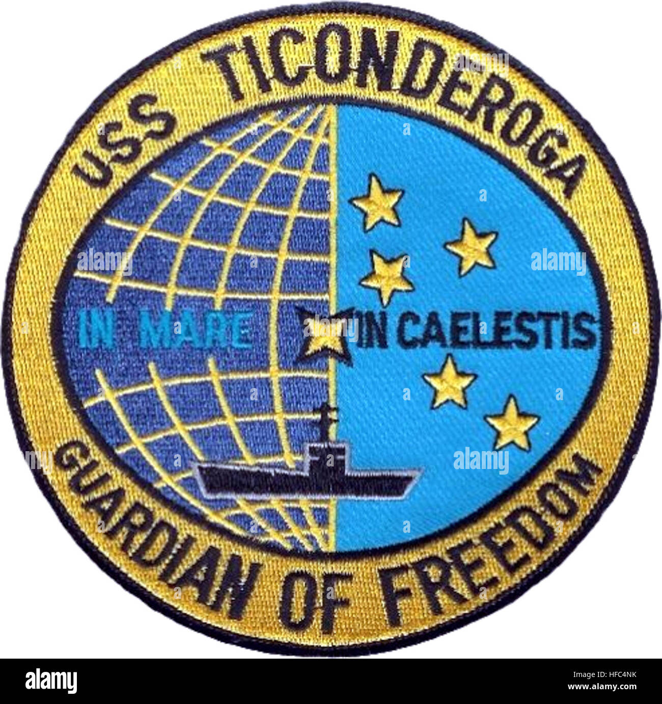 Inisgnia of USS Ticonderoga (CVA-14) 1968 Stock Photo