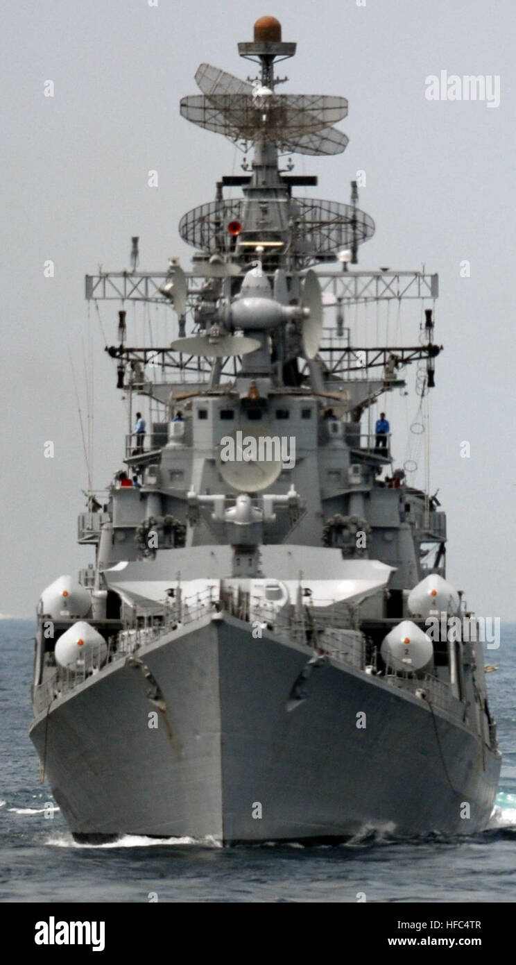 Ins Rana Rfaqt INS Rana (D 52), a Rajput-class destroyer, leads a passing exercise ...