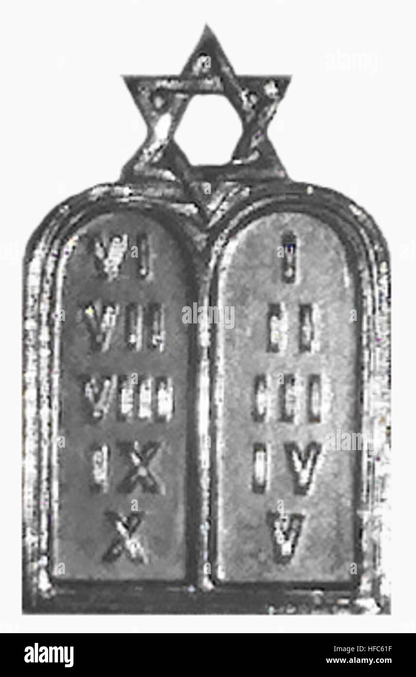 Jewish Chaplain insignia Roman numerals Stock Photo